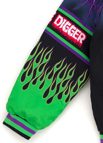 Monster Jam Zip Up Varsity Bomber Jacket Toddler to Little Kid Grave Digger El Toro Loco Megalodon in Saudi Arabia