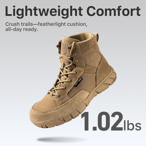 FREE SOLDIER Hiking Work Boots Men's Tactical Boots 6 Inches Lightweight Military Boots Breathable Outdoors Desert Boots in Kuwait