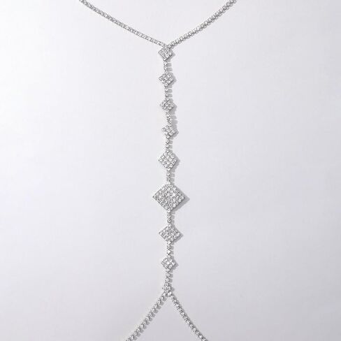 CHIC DIARY Body Chains for Women Sexy Layered Bra Chain Sparkly Rhinestone Crossover Bikini Body Necklaces in Saudi Arabia