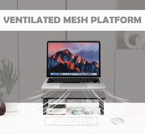 مراقبة موقف مكتب - 2 حزمة مراقبة الناهض ، صاخبة كمبيوتر محمول قابلة للتعديل ، منظم مكتب سطح المكتب الطابعة الجرف تخزين الكمبيوتر المحمول in Kuwait