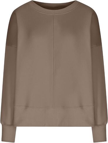 المرأة المتضخم بلوزات الإبهام الجانب الشق البلوز الأعلى عادية Crewneck كم طويل البلوز in Saudi Arabia