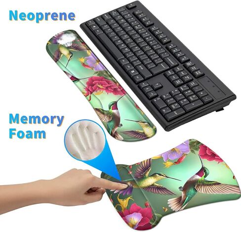 Ergonomic Mouse Pad with Wrist Support Gel Mouse Pads and Upgrade Keyboard Wrist Rest Pad Set, Coasters Non-Slip PU Base Mouse Mat for Office Gaming Computer Laptop Home, Glitter Butterfly in Saudi Arabia