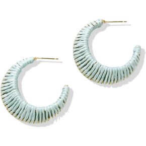 INK+ALLOY Women's Harper 1.5-Inch Raffia Wrapped Hoop Earrings Jewelry for the Modern Bohemian