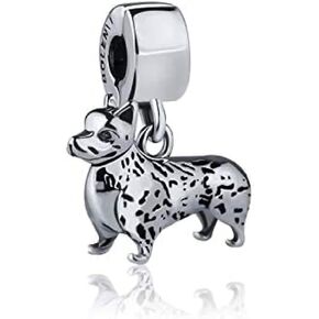 BOLENVI Pembroke Welsh Corgi Dog 925 Sterling Silver Dangle Pendant X Charm Bead For Pandora & Similar Charm Bracelets or Necklaces