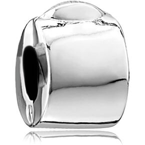 CharmSStory Simple Clip Lock Round Stopper Charm Beads for Bracelets