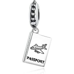 Airplane Charms 925 Sterling Silver Travel Flight Beads for Bracelet
