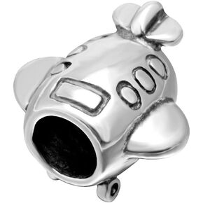 Airplane Charms 925 Sterling Silver Travel Flight Beads for Bracelet