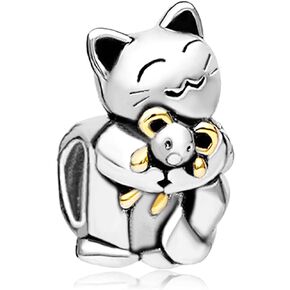 Cute Pet Kitty Cat Charm Compatible With Pandora Charms Bracelets