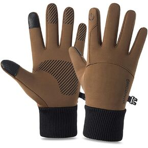 Winter Warm Gloves Touch Screen Waterproof Fleece Lined Thermal Full Finger Gloves for Men Women Outdoor Sports Skiing Cycling Running Hiking Climbing Driving Anti-Slip Grip Windproof Insulated Gloves