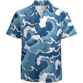 Mens Hawaiian Shirts Short Sleeve Button Up Beach Shirts