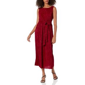 Anne Klein womens Boatneck Pleated Midi