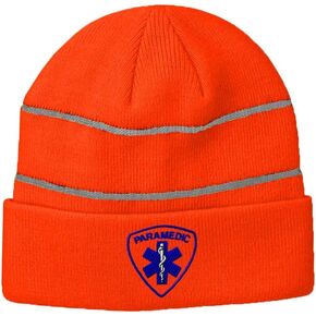 Custom Reflective Beanie EMT Paramedic A Embroidery Acrylic