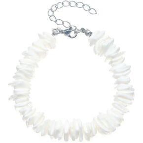 Pingyongchang Summer Beach Puka Shell Bracelets Hawaiian Bracelets Seashell Ornament Bracelets/Necklaces The Best Summer Gift for Man Woman Teenager…