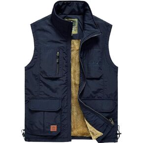 Flygo Men's Casual Lightweight Outdoor Travel Fishing Hunting Vest Jacket with Pockets