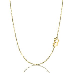 EVER FAITH 925 Sterling Silver Delicate Tiny Alphabet Initial 26 Letters Sideways Choker Necklace Jewelry for Women