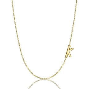 EVER FAITH 925 Sterling Silver Delicate Tiny Alphabet Initial 26 Letters Sideways Choker Necklace Jewelry for Women in Kuwait