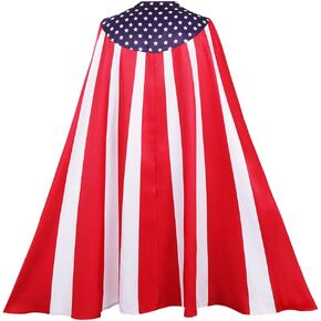 brehiay Adult Cosplay Cloak Superhero Costume Outfit Halloween Cloak American Flag Cape