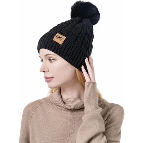 المرأة الشتاء مضلع قبعة عبرت قبعة Pompom لينة قبعة تدفئة الشتاء Pompom قبعة صغيرة مع الصوف الدافئ مبطن