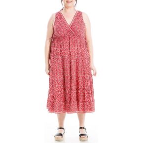 Max Studio Women's Plus Size Sleevless V Neck Tiered Midi Dress in Saudi Arabia