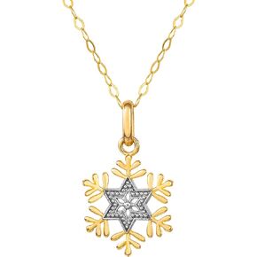 Disney Classics 14k Gold Pendant Character Necklaces - Princess Ariel, Simba, Winnie the Pooh, Frozen Snowflake, Dumbo, Mickey Mouse, Donald Duck, 101 Dalmatians, Pluto, 18'' Chain, Officially Licensed