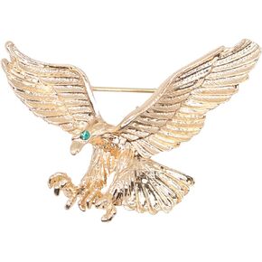 Gold Plated Eagle Crystal Brooch Pins Elegant Rhinestone Animal Lapel Brooches Novelty Funny Pins Fashion Jewelry Suit Brooches Accessories for Men Women Girl