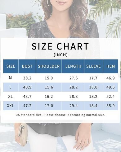 بلوزات نسائية من VALOLIA بأكمام 3/4 مزهرة ورقبة على شكل حرف V وطبقات مزدوجة شبكية in Kuwait