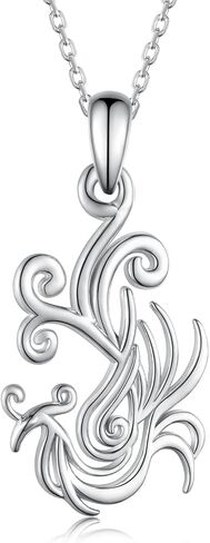 Phoenix Pendant Necklaces for Women,925 Sterling Silver Firebird Necklaces,Anniversary Birthday Jewelry Gift for Girls Mom Daughter Wife,18''-20'' in Saudi Arabia
