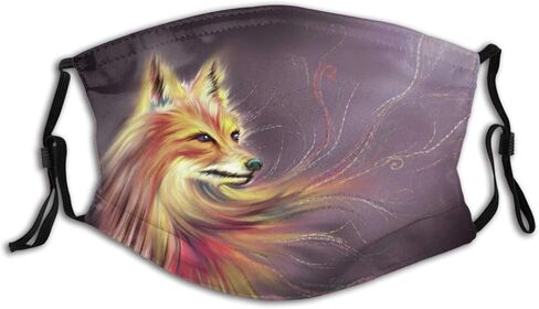 Pink Fox Animal Print Washable Face Mask Breathable Reusable with 2 Filter for Women Men Teenager Festival in Kuwait
