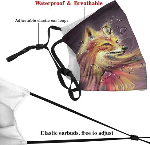 Pink Fox Animal Print Washable Face Mask Breathable Reusable with 2 Filter for Women Men Teenager Festival in Kuwait