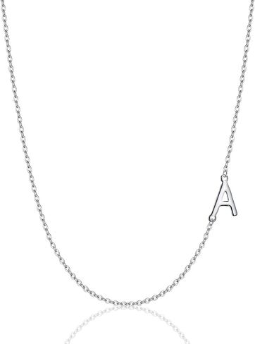 EVER FAITH 925 Sterling Silver Delicate Tiny Alphabet Initial 26 Letters Sideways Choker Necklace Jewelry for Women in Saudi Arabia