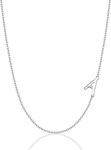 EVER FAITH 925 Sterling Silver Delicate Tiny Alphabet Initial 26 Letters Sideways Choker Necklace Jewelry for Women in Saudi Arabia