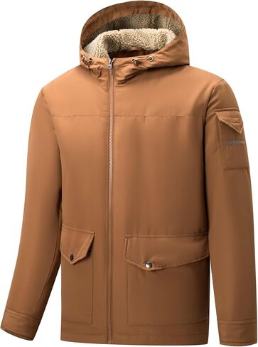 Alpine Swiss Shane Mens Sherpa Lined Parka Hooded Winter Coat Cargo Utility Jacket in Saudi Arabia