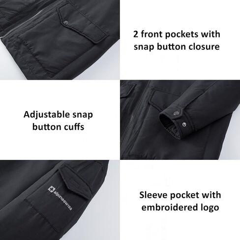 Alpine Swiss Shane Mens Sherpa Lined Parka Hooded Winter Coat Cargo Utility Jacket in Saudi Arabia