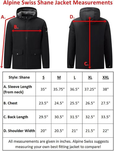 Alpine Swiss Shane Mens Sherpa Lined Parka Hooded Winter Coat Cargo Utility Jacket in Saudi Arabia
