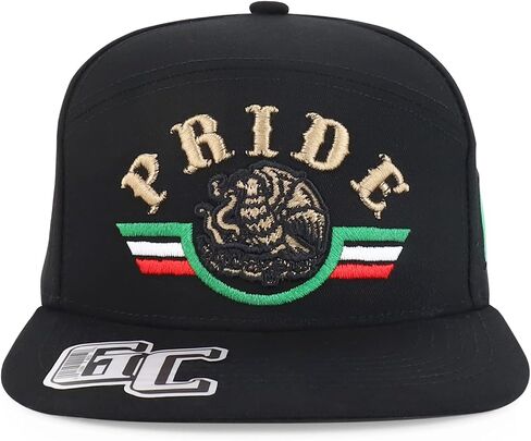 Trendy Apparel Shop 3D Mexico Pride Embroidered Flatbill Snapback Cap in Saudi Arabia