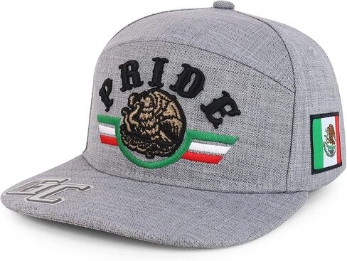 Trendy Apparel Shop 3D Mexico Pride Embroidered Flatbill Snapback Cap in Saudi Arabia