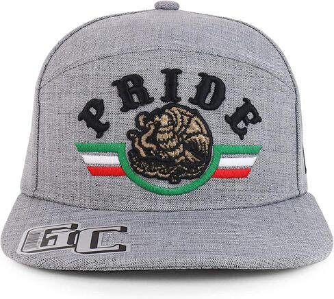 Trendy Apparel Shop 3D Mexico Pride Embroidered Flatbill Snapback Cap in Saudi Arabia