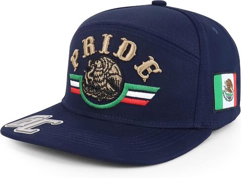 Trendy Apparel Shop 3D Mexico Pride Embroidered Flatbill Snapback Cap in Saudi Arabia