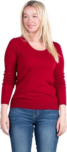Velanio Cashmere Crewneck Sweater for Women | Lightweight Long Sleeve Pullover Sweaters Made from 100% Cashmere in Kuwait