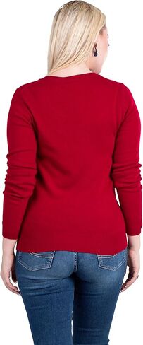 Velanio Cashmere Crewneck Sweater for Women | Lightweight Long Sleeve Pullover Sweaters Made from 100% Cashmere in Kuwait
