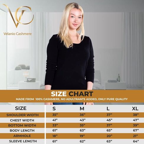 Velanio Cashmere Crewneck Sweater for Women | Lightweight Long Sleeve Pullover Sweaters Made from 100% Cashmere in Kuwait