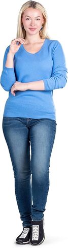 Velanio Cashmere Crewneck Sweater for Women | Lightweight Long Sleeve Pullover Sweaters Made from 100% Cashmere in Kuwait