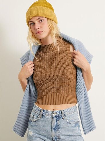 ZAFUL المرأة وهمية الرقبة بلا أكمام المحاصيل الأعلى متماسكة سترة سترة عادية مضلع سليم البلوز تانك القمم in Saudi Arabia