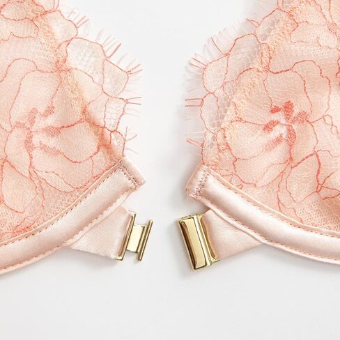 حمالة صدر Deyllo النسائية المثيرة من الدانتيل وإغلاق أمامي غير مبطنة بظهر متسابق وسلك داخلي يغرق in Kuwait