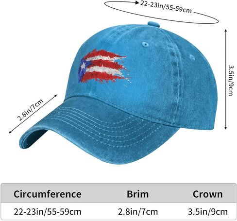 VunKo Puerto Rico Flag Splashes Distressed Adjustable Washed Denim Mens Dad Trucker Hat Baseball Ball Cap for Men in Kuwait