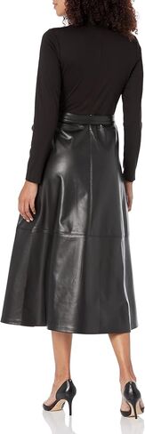 Anne Klein Women's Combo Vegan Leather Dress in Kuwait