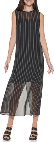 DKNY فستان متوسط الطول مبطن جزئيًا بسحاب للاغلاق للنساء in Kuwait