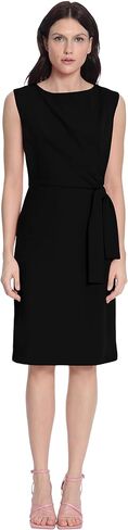 Donna Morgan Women's Petite Sleeveless Boatneck Side Gathering and Tie Dress in Saudi Arabia