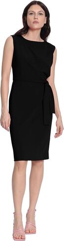 Donna Morgan Women's Petite Sleeveless Boatneck Side Gathering and Tie Dress in Saudi Arabia