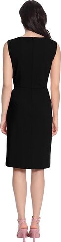 Donna Morgan Women's Petite Sleeveless Boatneck Side Gathering and Tie Dress in Saudi Arabia